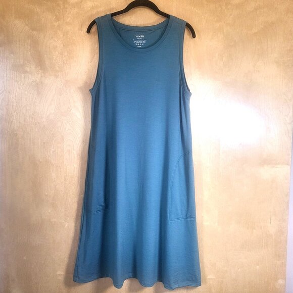Wool& Sierra Tank Dress Silver Jade Size Large Long - Picture 1 of 9